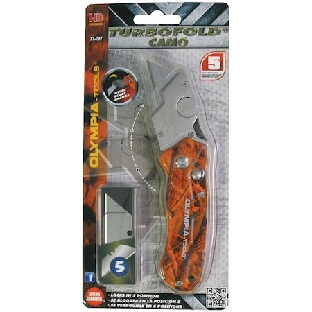 Olympia Tools Utility Knife, Orange Handle 33-207