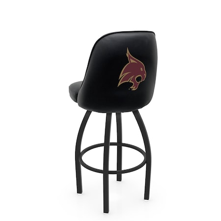 Holland Bar Stool Co Logo Grizzly Texas State 30 in. Swivel Bar Stool with Black Wrinkle Finish L048