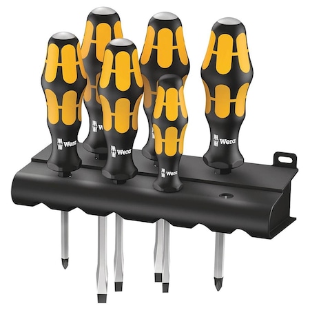 Posdatas Chiseldriver Screwdriver Set with Rack, 6 Piece PO3964512
