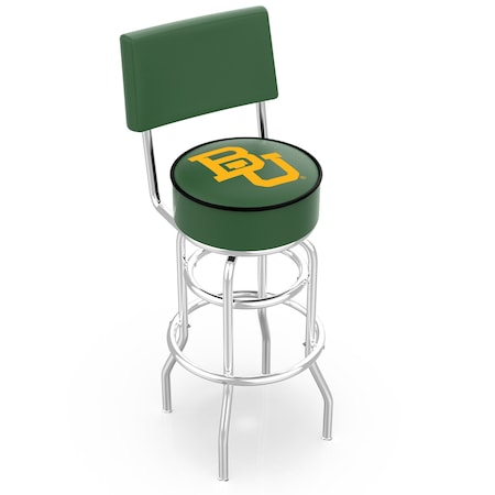 Holland Bar Stool Co 25" Chrome 2-Ring Baylor Swivel Bar Stool, Back L7C425Baylor