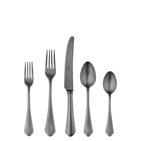 Mepra Dolce Vita Pewter Black Gold Flatware  Set - 5 Pcs. 106422005PON