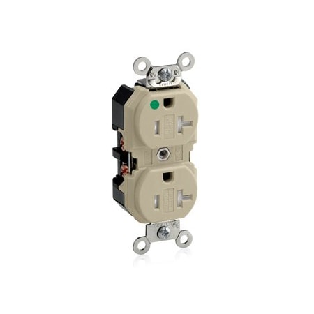 Leviton Extra Heavy Duty Hospital Grade Tamper Resistant Duplex Receptacle, 20 Amp, 125 Volt 8300-SGI