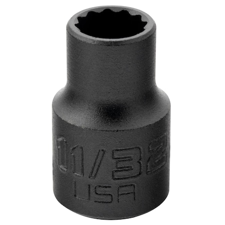 Proto 3/8 in Drive, Triple Square SAE Socket, 12 Points, Steel, Blk Oxd, 11/32 in J5211B
