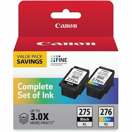 Canon High-Yield Multipack Ink (PG-275XL/CL-276XL), Black/Tri-Color 4981C008