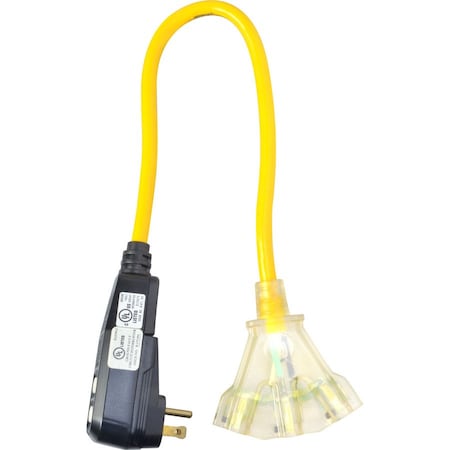 Yellow Jacket 2 Ft. 12/3 GFI Extension Cord with Powerblock 2814