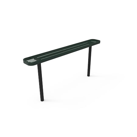 Mytcoat 6ft Outdoor Bench without Back, Inground, Green, Expanded Metal, Textured Coating 804302