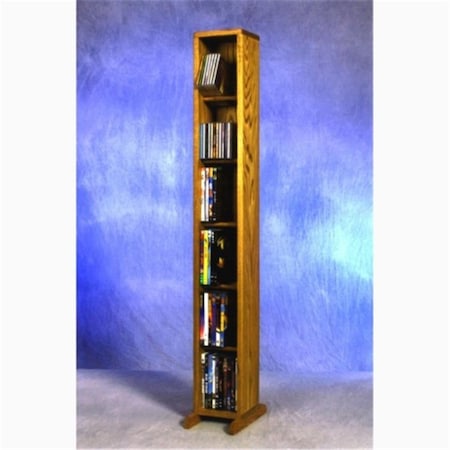 Wood Shed Solid Oak 6 Row Dowel CD-DVD Cabinet Tower WO599563