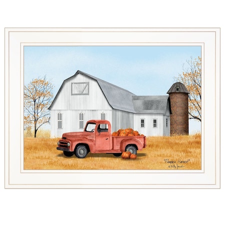 Homeroots Pumpkin Harvest 1 White Framed Print Kitchen Wall Art 404565