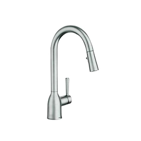 Moen Adler Single Handle, High Arc Kitchen Faucet, Pull-Down Spray, Spot-Resistant Brushed Nickel 87233SRS