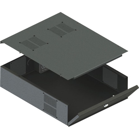 Video Mount Products VMP Low Profile DVR / Storage Lockbox - 3U Rack Height x 19" Rack Width - Rack-mountable - Black DVR-LB3