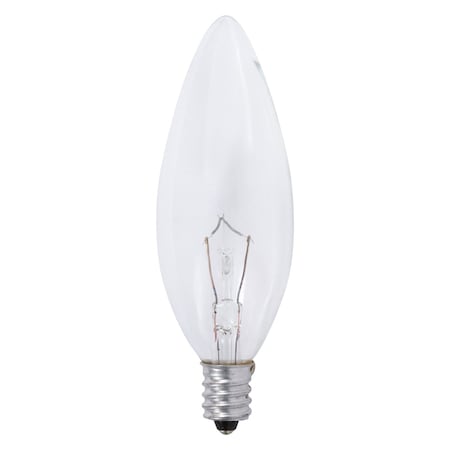 Ledvance/ Sylvania Incandescent B10 Decor Blunt Tip Bulb Shape Clear Finish CandelabraBase 15Watt 120Volt 15B10CBL2PK-120V/13448