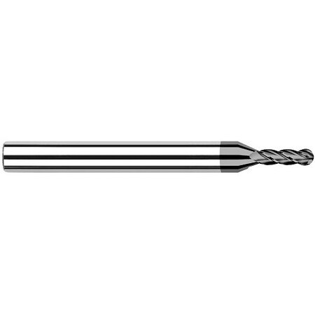 Harvey Tool 0.0310in (1/32) Cutter DIA x 0.1560in (5/32) L of Cut Carbide Ball End Mill, 4 Flutes 699031