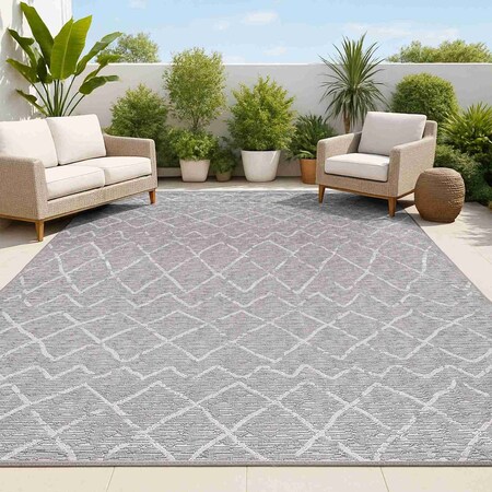 Jonathan Y Madaba Moroccan Trellis Gray/Cream 5 ft. x 8 ft. Indoor/Outdoor Area Rug SMB114A-5