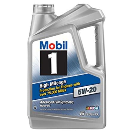 Mobil 1 5W-20 High Mileage Oil 5 qt. Bottle MOB120768-1