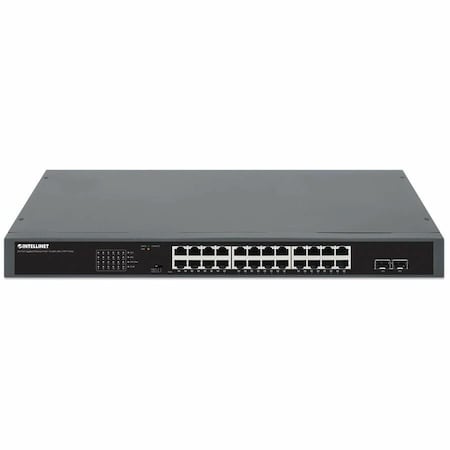 Intellinet Network Solutions Intellinet 24-Port Gigabit Ethernet PoE+ Switch with 2 SFP Ports 561907