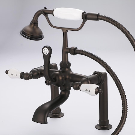 Water Creation Vintage Classic 7 in. Spread Deck Mount Tub Faucet - Oil-Rubbed Bronze, Brown F6-0006-03-CL