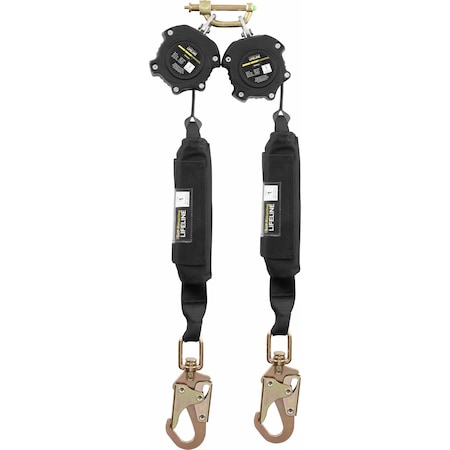 Ironwear 6' Class 1 Dual Self Retracting Lifeline w/ Steel Snap Hooks 2206D-SSH