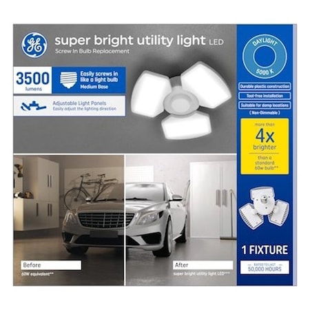 Ge Utility Light Fixture, 35 W, LED Lamp, 3500 Lumens, 5000 K Color Temp 93129817