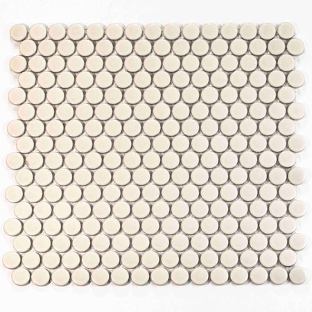 Apollo Tile Cirkel 11.46 in. x 12.4 in. Glossy Beige Porcelain Mosaic Wall and Floor Tile 9.87 sqft/case, 10PK ORB8809BGGA