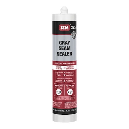 Sem 2900 1-Component Seam Sealer, 10.1 fl-oz Tube, Liquid, Gray, 1K Component 29372