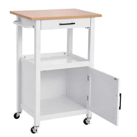 Vevor 42.4 in Kitchen Island Cart with Storage Mobile Storage Island 3 Drawers SR252244