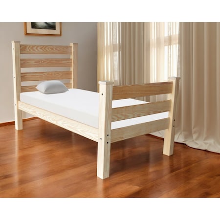 Homeroots Natural Solid Wood Twin Bed Frame 546945