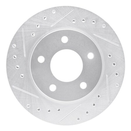 Dynamic Friction Co DFC Brake Rotor - Drilled and Slotted - Silver 631-47019L
