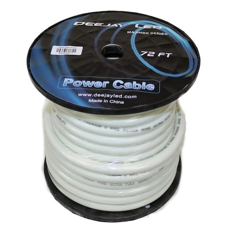 Deejay Led 72 Foot Zero gauge thick type power cable for heavy current usage WHITE TBH072WHITEMIX