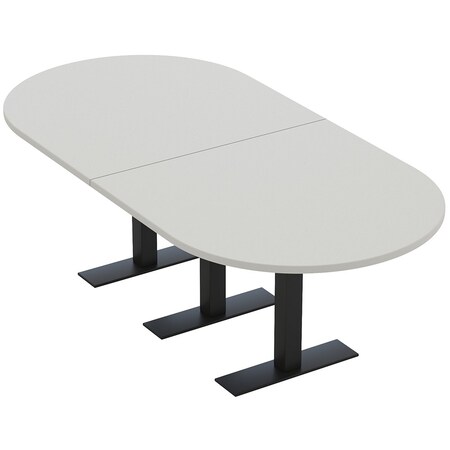 Skutchi Designs 8 Person Conference Table With Power Unit | 8' Racetrack Table | Harmony Series HAR-RAC-48X96-T.BK-U779-NA