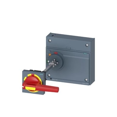 Siemens door mounted rotary operator EMERGENCY OFF IEC IP65 with door interlock 3VA9677-0FK25