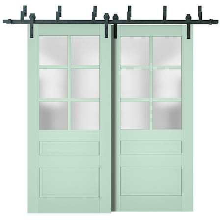 Sartodoors Sliding Closet Barn Bypass Doors Solid Core Modern Interior VEREGIO7339BBB-OLI-36 x 80 (2* 18x80)