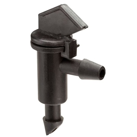 Rain Bird Dripper Emitter, Flag Style, 14, 12 in Connection, Barb, Drip, 1 gph, Plastic, Black FE10-25SX