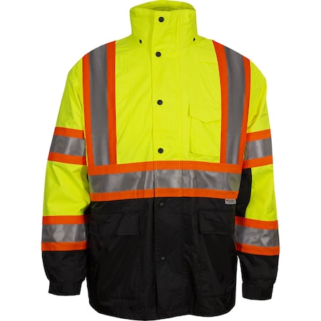 Reflective Apparel ANSI Type R Class 3 Waterproof 3-Seasons Parka, Outer Shell 431CS-LB-5X