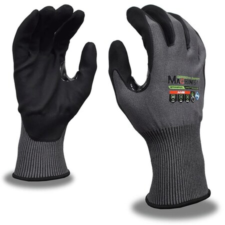 Machinist Glove, High Performance, Gray, 15 Ga, PR 3744MFNS