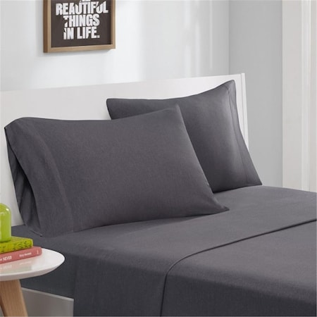 Intelligent Design Blend Jersey Knit Sheet Set, Charcoal, Twin ID20-692