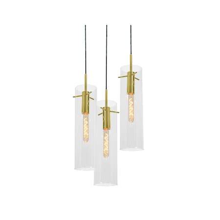 Afx Vista 3-Light Round Pendant, 60W, Light Brass VSAP05MBLBRND3