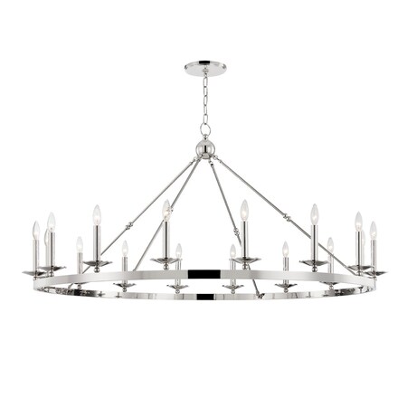 Hudson Valley Lighting Allendale 16 Light Chandelier 58 In. Polished Nickel 3216-PN