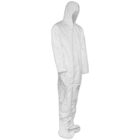 Magid CVZ112HB White Tyvek Disposable Coverall With Attached Hood and Boots, 25Case CVZ112HB3XL