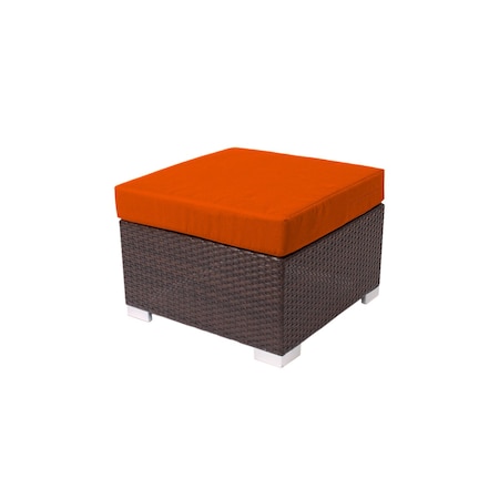 Bfm Seating Aruba Wicker Outdoor Ottoman with Sunbrella Cushion PH5106JV-14086