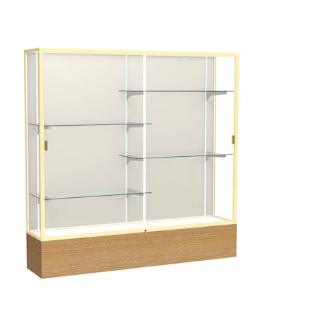 Ghent Floor Display Case 72x72x16, Plaque, Champange 2076PB-GD-AK