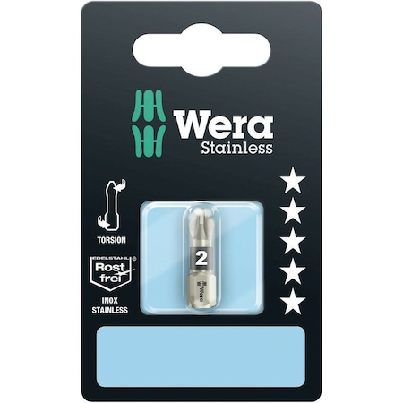 Wera 3855/1 TS SB bits, stainless, PZ 2 x 25 mm 5073614001