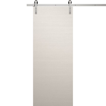 Sartodoors Modern Barn Door 18 x 80 inches, Ego 5000 Painted White Oak, 6.6FT Silver Rail Track Heavy Hardwar EGO5000BD-S-PWO-18