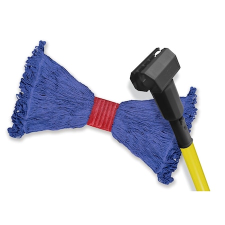 Chief Clean Yellow Fiberglass wet mop handle with jaws style connector, large commercial grade mop K-JMBLAYEL/WMOP