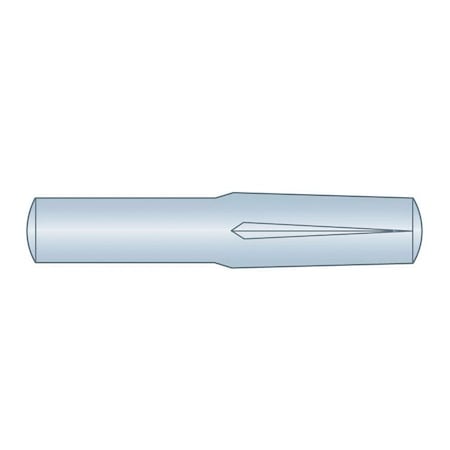 Huyett Type D Grooved Pin, Zinc Plated Low Carbon Steel, 0.250 in Dia x 0.248 in Small End Dia x 1.000 in L GP-0250-1000-D