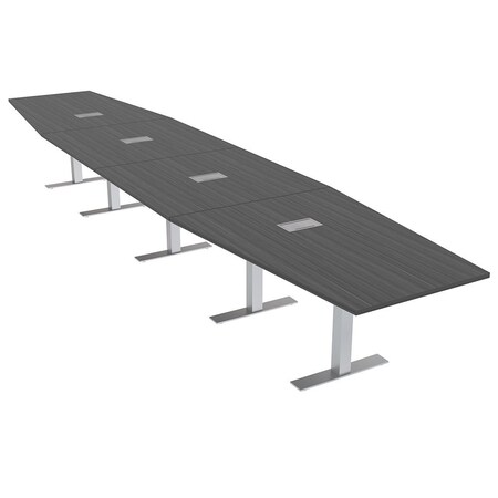 Skutchi Designs 18 Person Conference Table With Power Unit | 18' Hexagon Table | Harmony Series HAR-HEX.IR-48X216-T-WA7949-ESIL