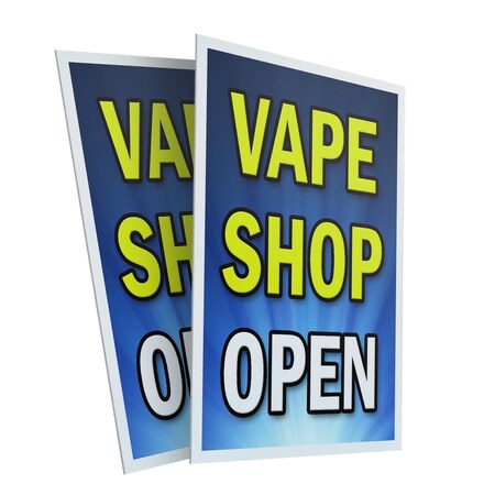 Signmission Vape Shop Open, Plastic Signs Only 24 Inch x 36 Inch, Corrugated Plastic, 2PK CSB-2436-2PACK-Vape Shop Open