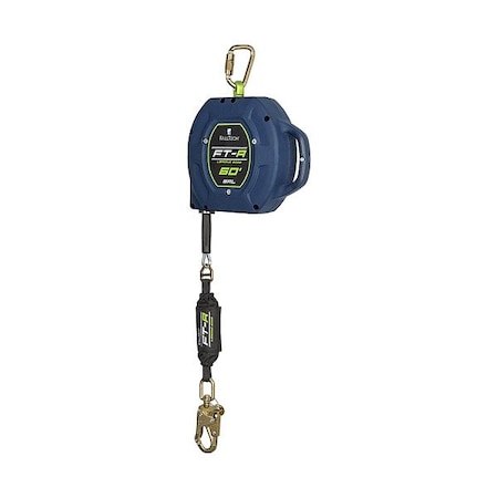 Falltech Not Applicable Self-Retracting Lifeline, 60 ft. Length, Swivel Snap Hook, Steel, 1 Leg(s) 721560LEC