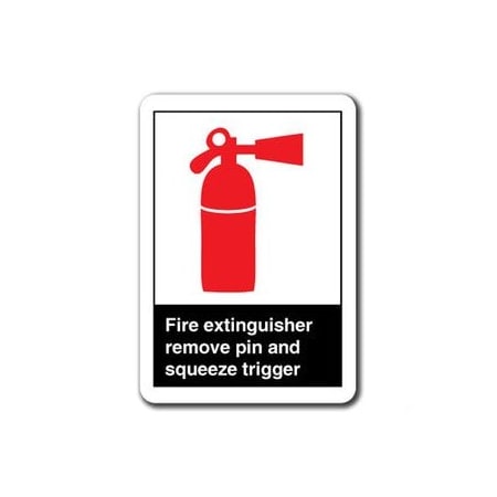 Signmission Fire Extinguisher Remove Pin & Squeeze Trigger 7inx10in Safety ansi osha, ANSI - 710 ANSI - 710 Fire Extinguisher Remove Pin