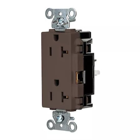 Hubbell Wiring Device-Kellems Straight Blade Receptacle, 5-20R, 20 A, 125V AC, 2 Pole, 3 Wire, Surface Mount, Grounded DR20ST