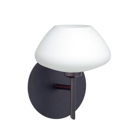 Besa Lighting Peri Mini Sconce, Opal Matte, Bronze Finish, 1x5W LED 1SW-541007-LED-BR